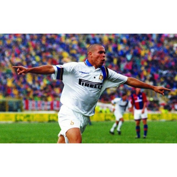 Ronaldo Inter Milan 1997 1998 DEBUT Away Umbro Soccer Jersey Shirt M - Picture 8 of 8